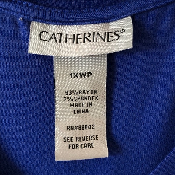 Catherines Women Maxi Dress size 1XWP Sleeveless V-Neck Blue Jersey knit Summer - Picture 2 of 16